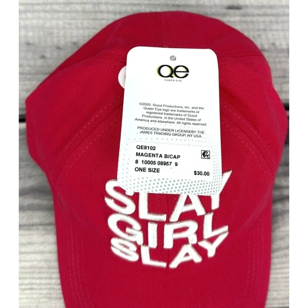 QUEER EYE‎ PRIDE SLAY GIRL SLAY SNAPBACK BASEBALL CAP / HAT One Size BRIGHT PINK